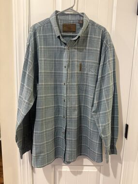 Mens Blue Plaid Clearwater Shirt Sz XXL